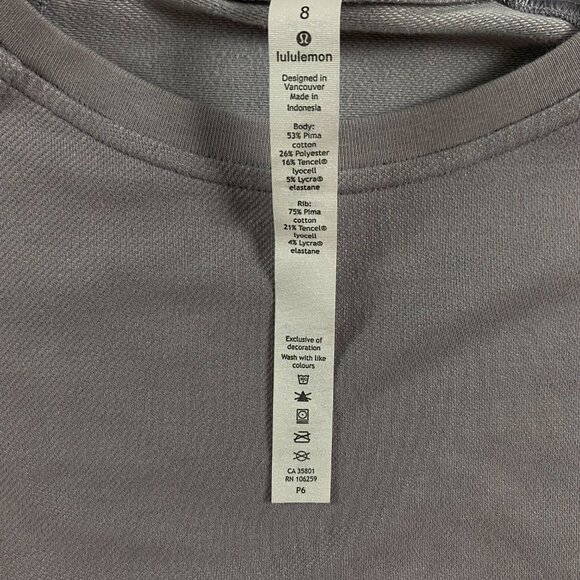 Lululemon Crew Neck Raglan Sweatshirt Women's Size 8 Lavender Lilac - Picture 5 of 10